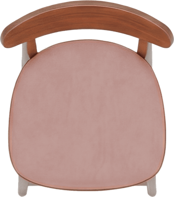 Peach-colored chair gathering at the table